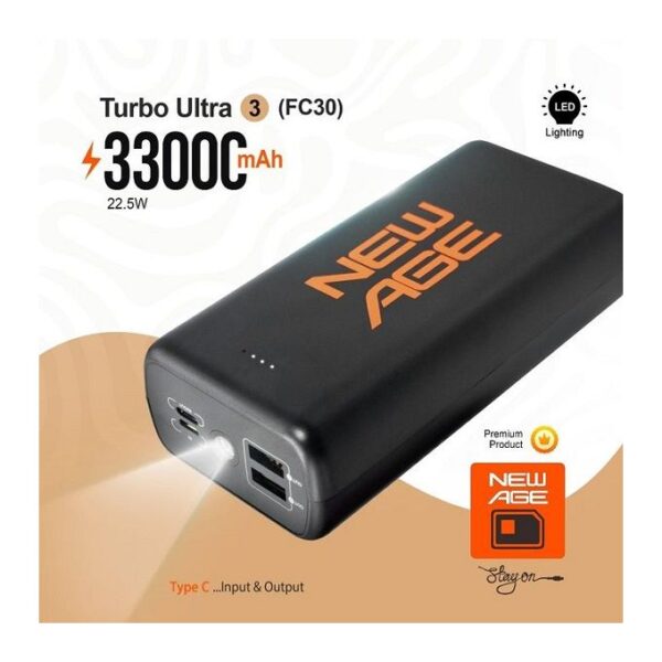 New Age 33000mAh POWER BANK TYPE C INPUT & OUTPUT