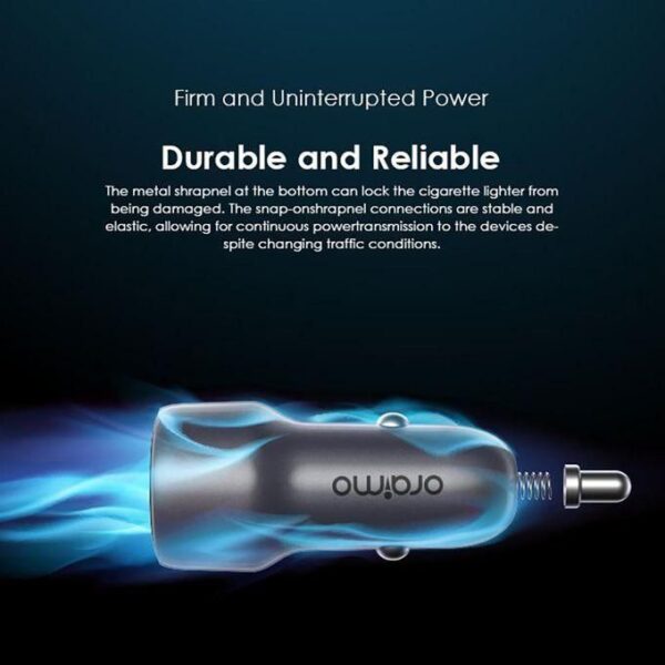 Oraimo Bullet 38 OCC-72D Bullet 38 38W Fast Charging Compact Safe Car Charger - Image 4