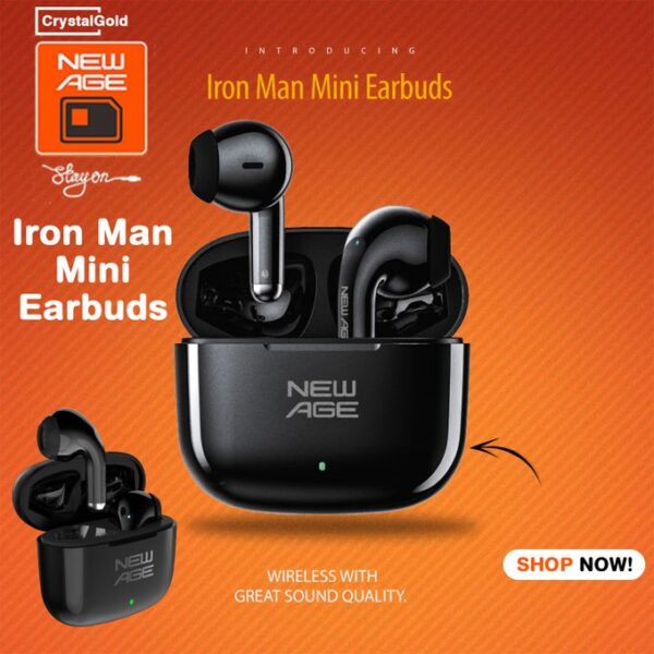 New Age Iron Man Mini Earbuds Wireless Stereo Earbuds