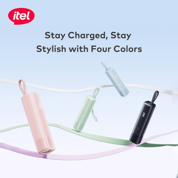 itel PowerEasy1 5000 A1110 Power-Bank 12W Fast Charging Built-in Cable Torch - Image 3