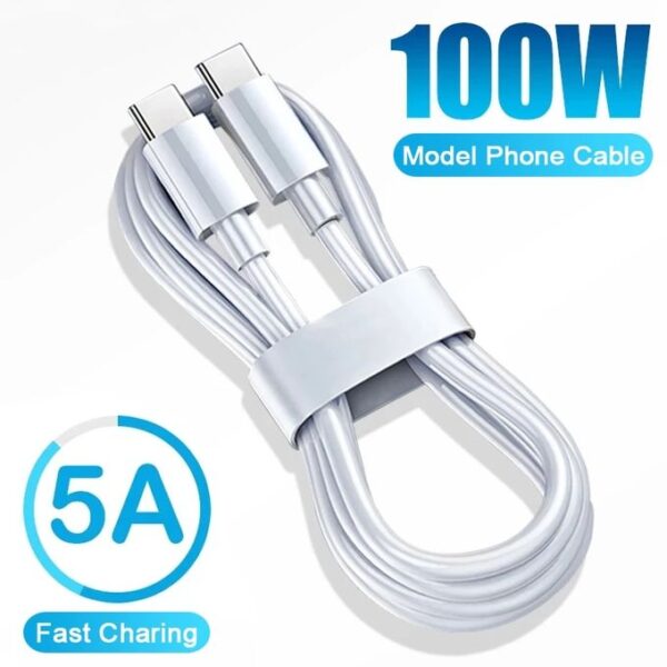 100W TYPE A1 USB-C Type-C To Type C PD Cable Fast Charging For Samsung Galaxy Xiaomi Redmi Huawei Mate 8 7 White Charger Cables 5A Double Type C Cable