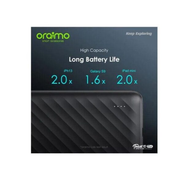 Oraimo 10000mAh Fast Charging Power Bank Toast 10 (OPB-P118D) - Image 2