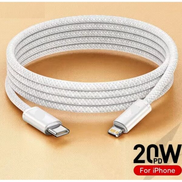 TYPE A1 20W Original Iphone Fast Data PD Type C To Lightning Charging Cord For Iphone Fast Charger 11/12/13/14 Etc (braided)