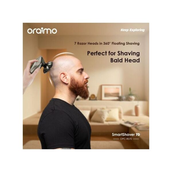 Oraimo Smart Shaver 7D 7 Razor Heads 360° 5-in-1 Grooming Kit Rotary Shaver Clipper OPC-RS70 - Image 3