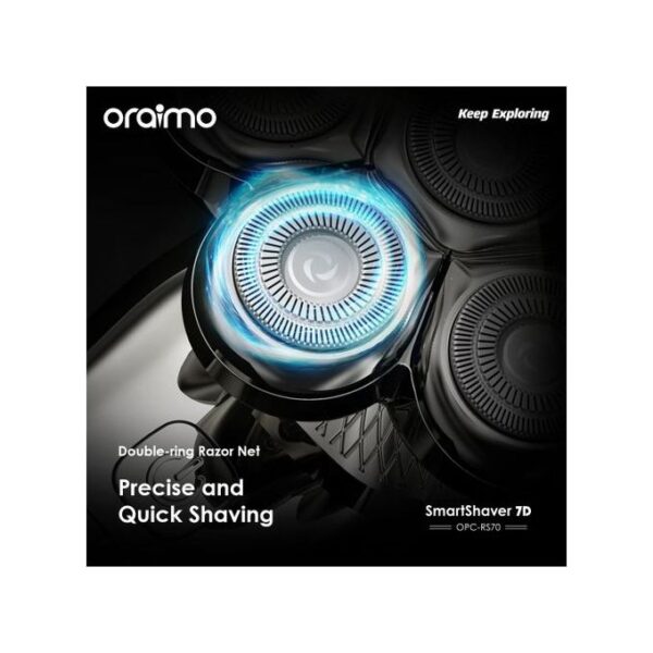 Oraimo Smart Shaver 7D 7 Razor Heads 360° 5-in-1 Grooming Kit Rotary Shaver Clipper OPC-RS70 - Image 4