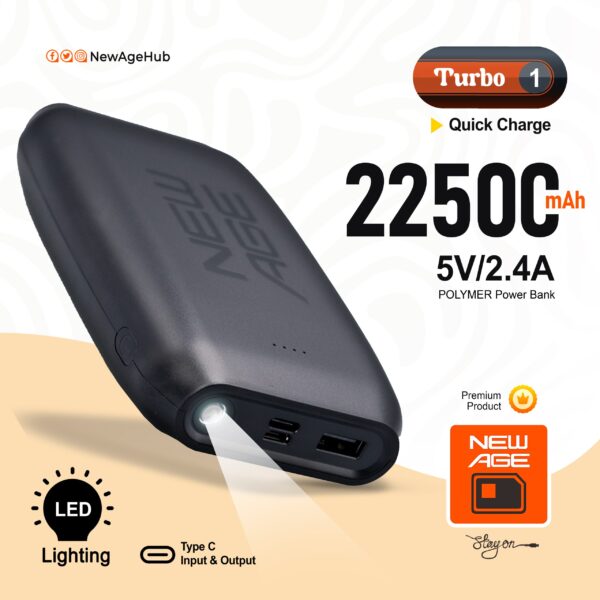 Turbo 1 – 22500mAh Power Bank (With Torch Light) - Image 3