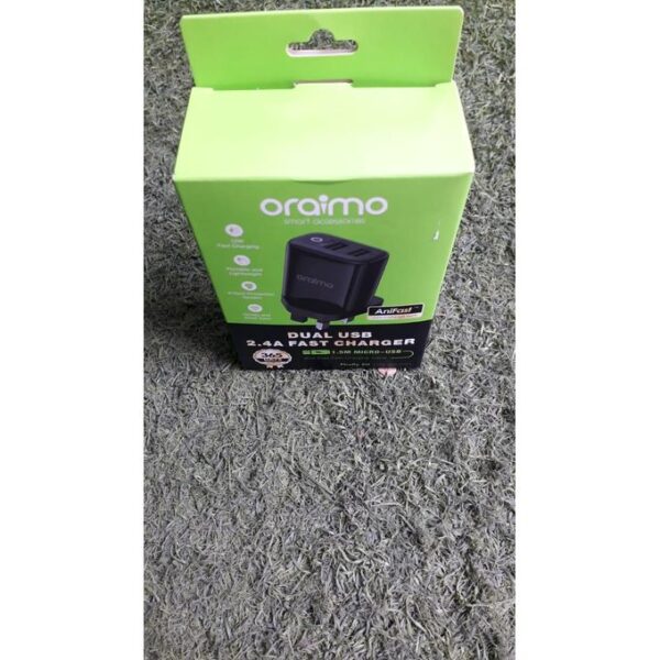 Oraimo DUAL USB 2.4A FAST CHARGER OCW-U67D+m53 - Image 2