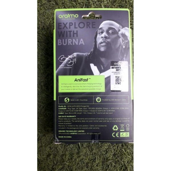 Oraimo DUAL USB 2.4A FAST CHARGER OCW-U67D+m53 - Image 3