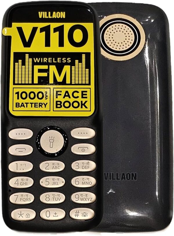 VILLAON V110 DUALSIM 1000MAH WIRELESS FM DIAL LARGE FONTS - Image 2