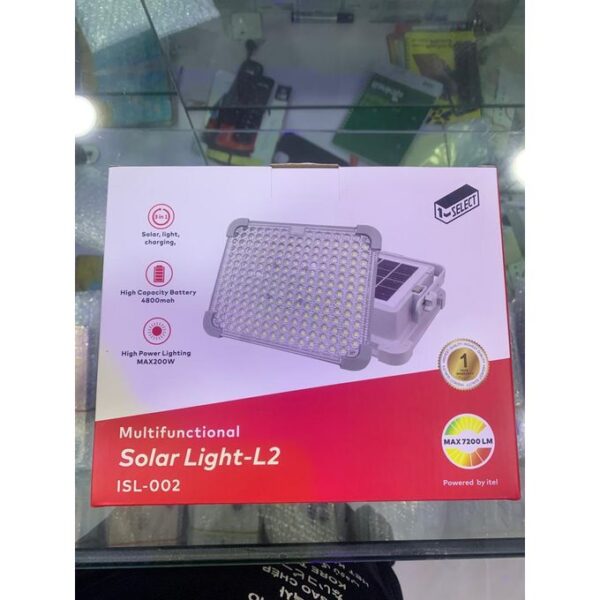 itel High Power Large Capacity Solar Rechargeable Light With In-Built Panel