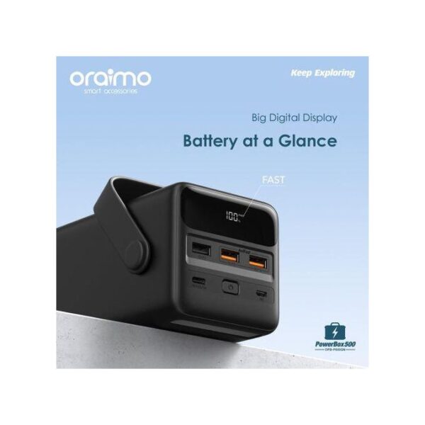 Oraimo Power-Box 500 22.5W 50000mAh Power-Bank With Type-C In-put And Out-put OPB-P500QN - Image 3