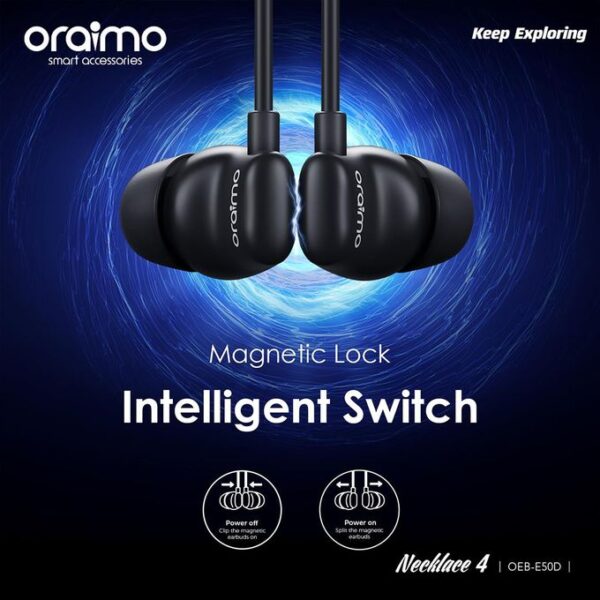 Oraimo Necklace 4 Dual EQ Multiple Connection 50-hr playtime Quick Charge Neckband Earphone OEB-E50D - Image 3