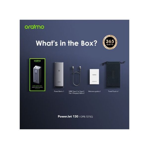 Oraimo Power-Jet 130 27600mAh 130W Fast Laptop Power-Bank OPB-727SQ - Image 8