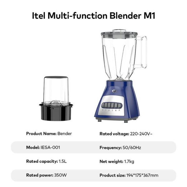 itel 1.5 Litres M1 Blender (IESA-01)500W 4speeds - Image 4