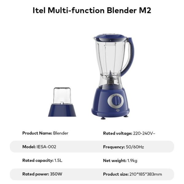 itel 1.5L M2 Electric Blender, Grinder - 3 Years Warranty - Image 4