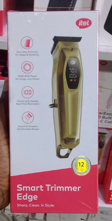Itel Metal Hair Trimmer Smart Led Display Black Carbon T-blade 7000RPM ITR-31